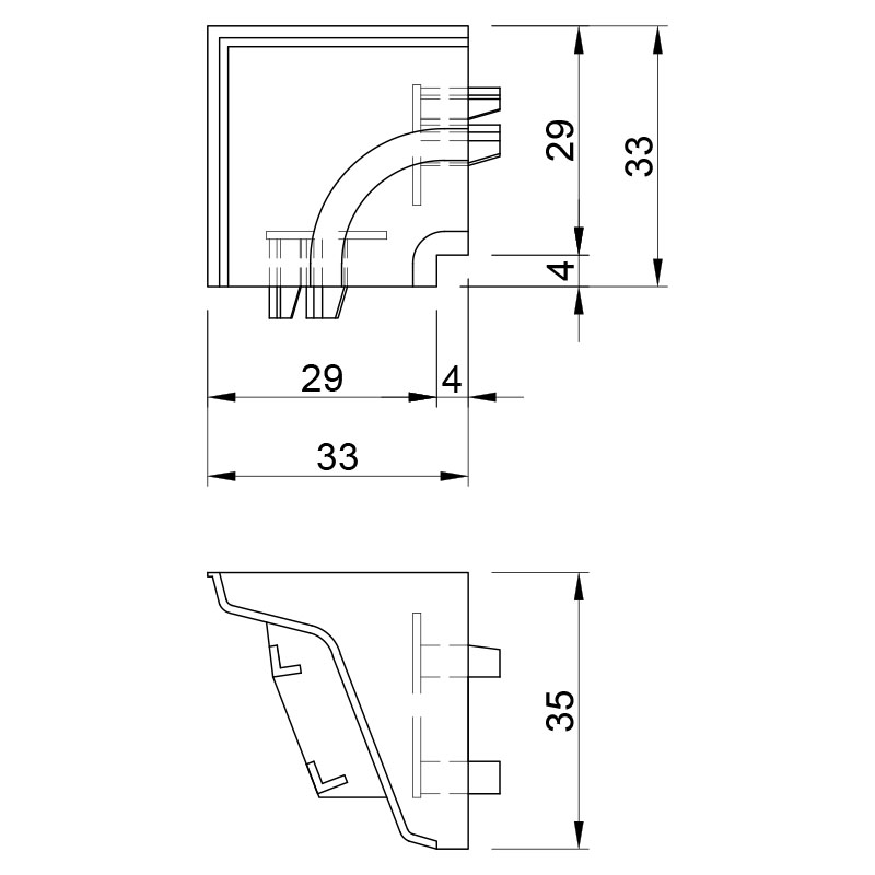 Кутник для плінтуса пристінного внутрішній (бук темний 340)