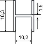 Профіль з'єднювальний В-2245 (срібло) 5,1 м BRAUN