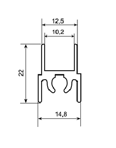 Профіль горизонтальний верхній В-0304 (срібло) 5100 мм BRAUN