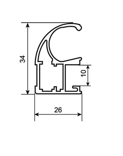 Профіль вертикальний відкритий B-0073 (срібло) 5,3 м BRAUN
