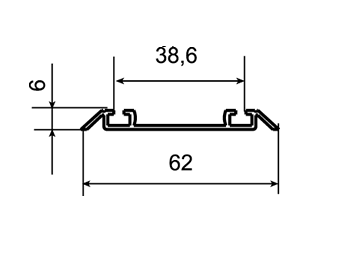 Направляюча нижня з заглушкою В-0296 + В-2687 (срібло) 5,1 м BRAUN